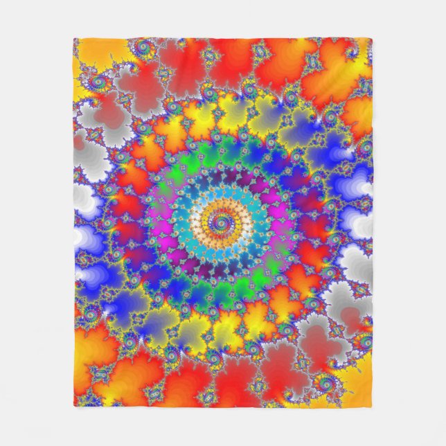 Psychedelic Fractal Fleecefilt (Framsidan)
