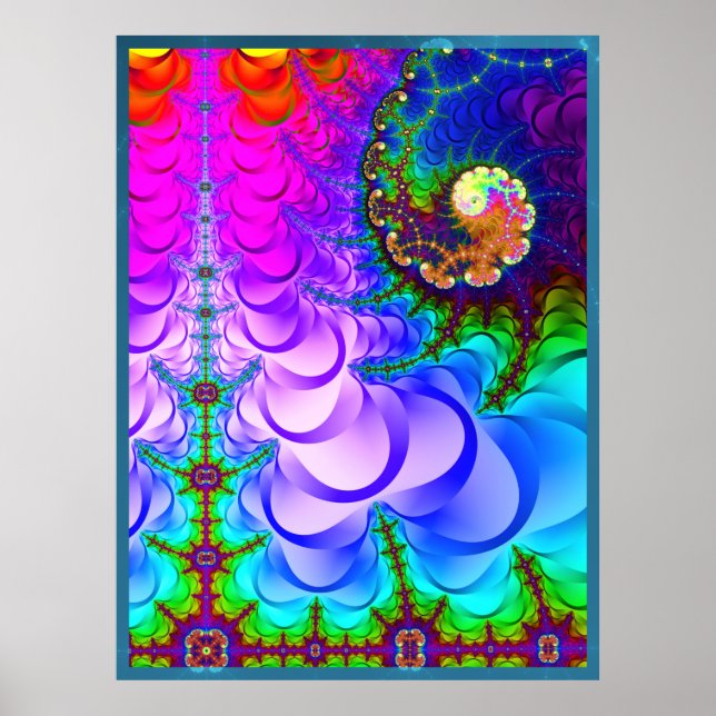 Psychedelic Fractal Land Poster (Framsidan)