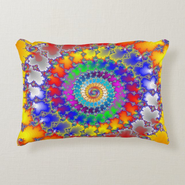Psychedelic Fractal Prydnadskudde (Framsidan)