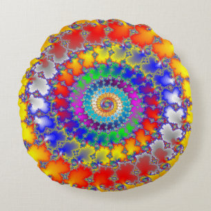 Psychedelic Fractal Rund Kudde