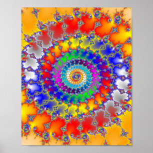 Psychedelic Fractal Spiral Poster