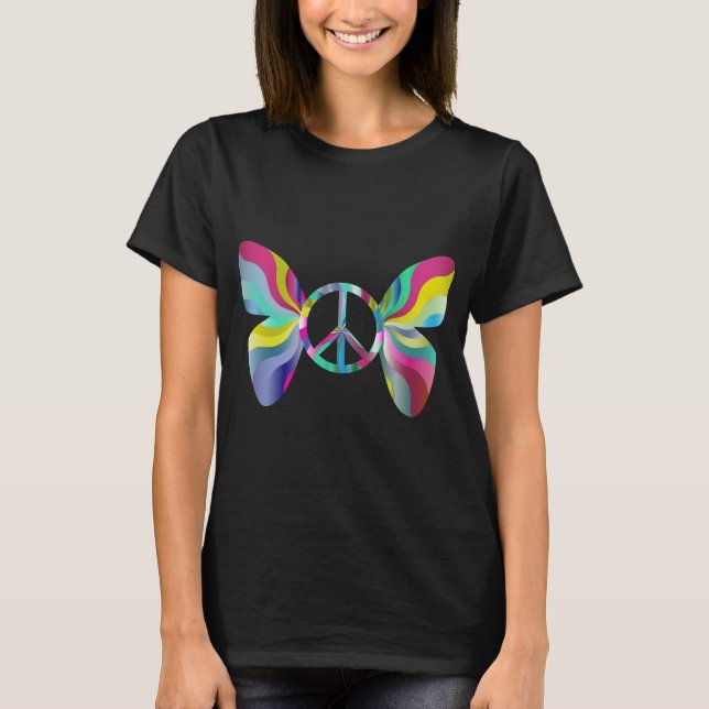 Psychedelic freds fjäril t-shirt (Framsida)