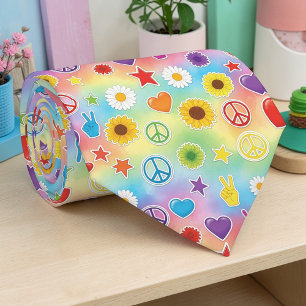 Psychedelic Fredstecken Anpassad Necktie Slips