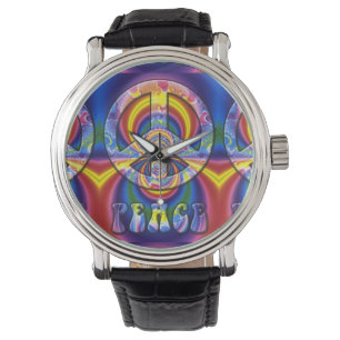 Psychedelic fredstecken armbandsur