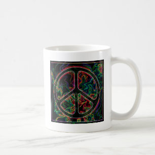 psychedelic fredstecken kaffemugg
