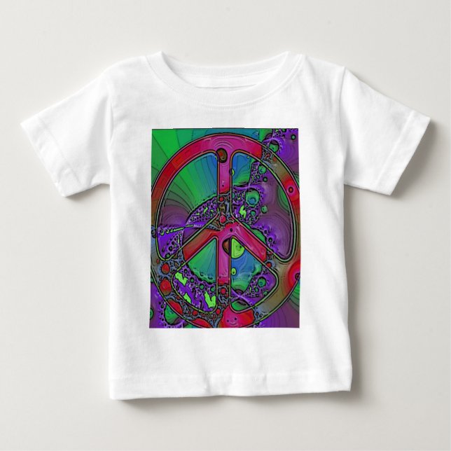 psychedelic fredstecken tee shirt (Framsida)