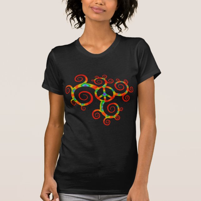 Psychedelic fredsymbol t shirt (Framsida)