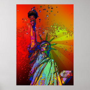 Psychedelic frihetsgudinnan 1R för Poster