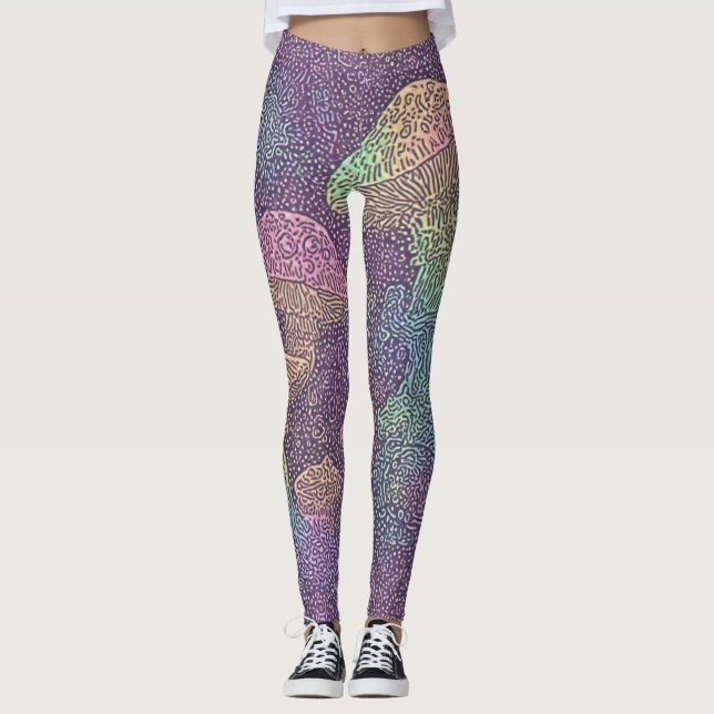 Psychedelic Fungi Galaxy - Leggings (Framsida)