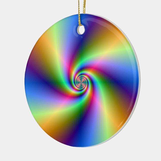Psychedelic Fyra Vind Spiral Ornament (Vänster)