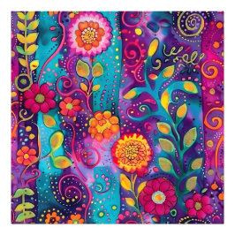 Psychedelic Garden - Stollig i Bloom Fototryck