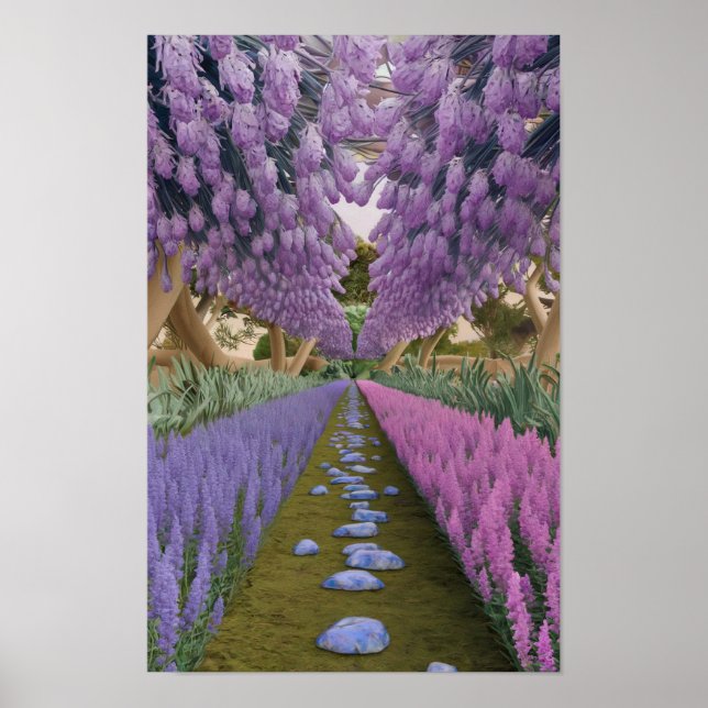 Psychedelic Garden Väg Poster (Framsidan)