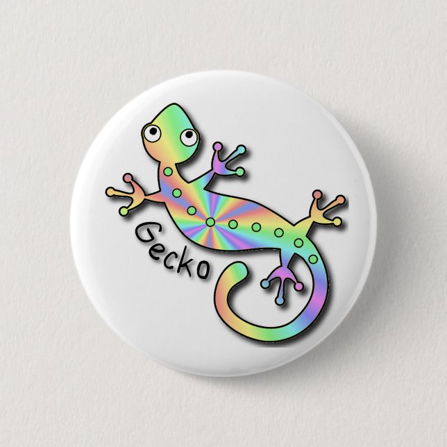 Psychedelic Gecko Knapp (Framsida)