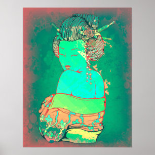 Psychedelic Geisha Poster