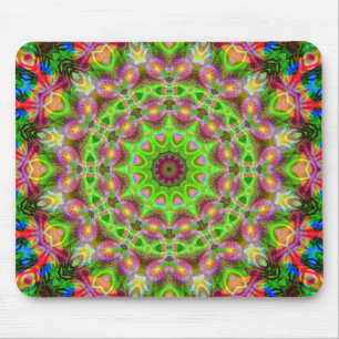 Psychedelic Geometric Mandala Boll Mousepad Musmatta