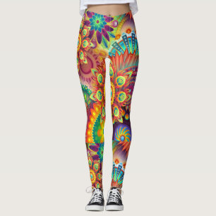 Psychedelic Geometric Mandala Mönster  Leggings