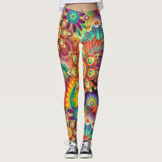 Psychedelic Geometric Mandala Mönster Leggings