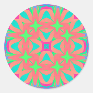 Psychedelic Geometry Mandala Runt Klistermärke
