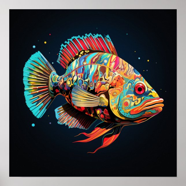 Psychedelic Giant Grouper Poster (Framsidan)