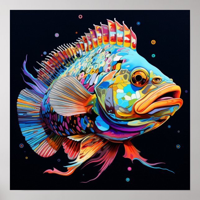 Psychedelic Giant Grouper Poster (Framsidan)