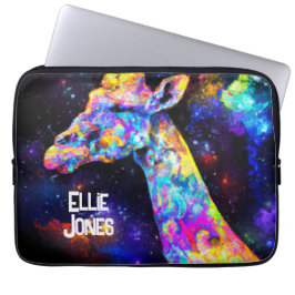 Psychedelic Giraffe editable namn Laptop Fodral