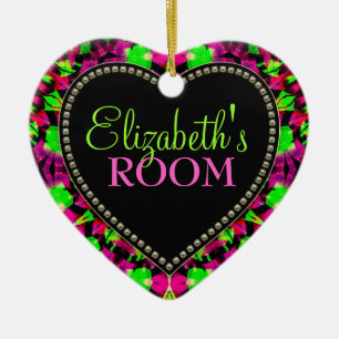 Psychedelic Girl Ditt rum Door Heart Ornament