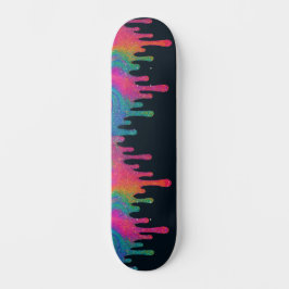Psychedelic Glitter Neon Paint Drivbord Mini Skateboard Bräda 18,5 Cm