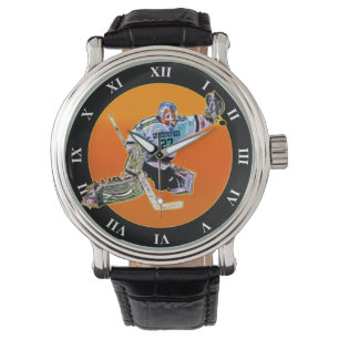 Psychedelic glödande ishockeymålvaktGoalie Armbandsur