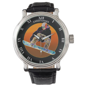 Psychedelic glödande SnowboardingSnowboard Armbandsur