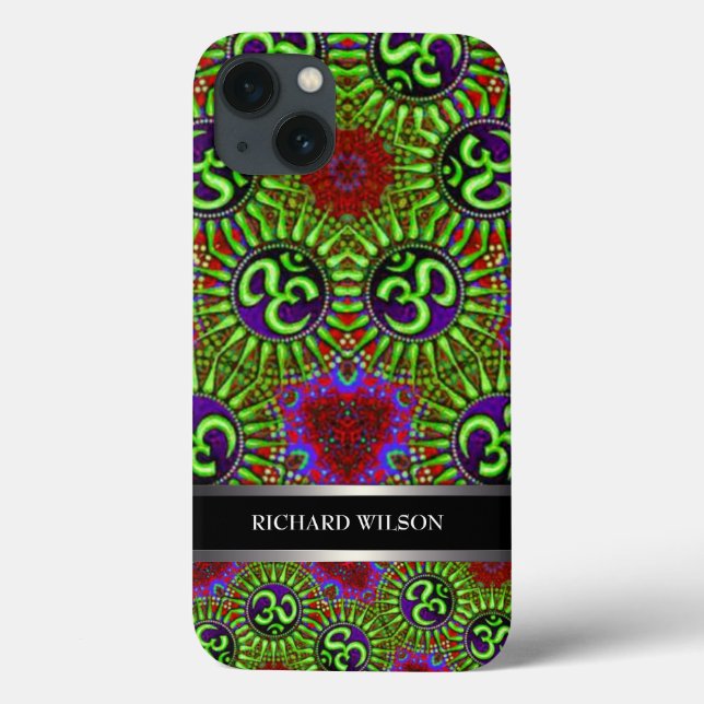 Psychedelic GOA OM-mönster anpassat namn (Baksida)