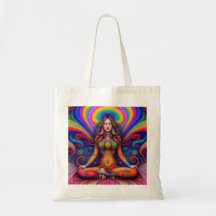 Psychedelic Goddes Rainbow Meditation Art
