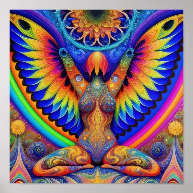 Psychedelic Goddess Colorful Poster (Framsidan)