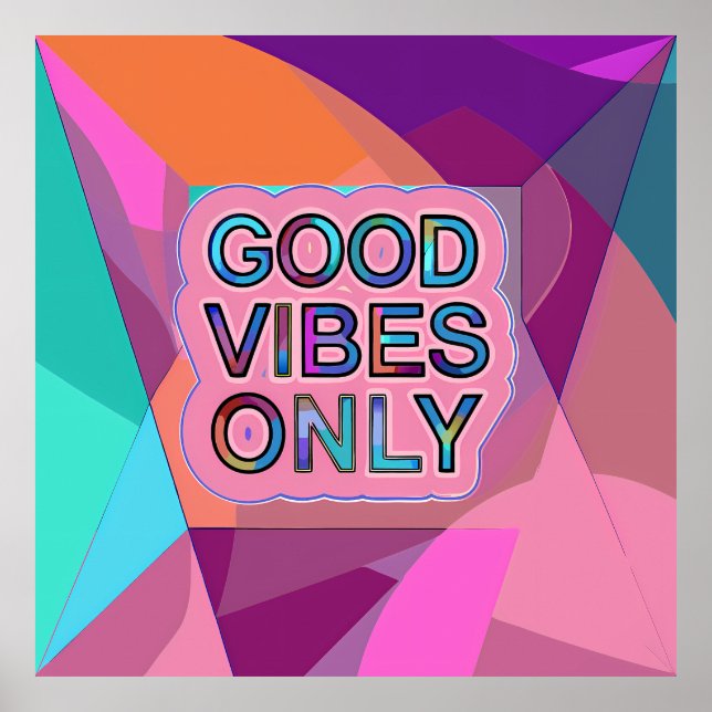 Psychedelic "Good Vibes Only" Text Graphic Poster (Framsidan)