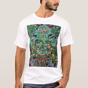 psychedelic grön man t shirt