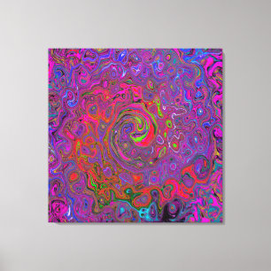 Psychedelic Groovy Magenta Retro Liquid Swirl Canvastryck