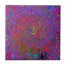 Psychedelic Groovy Magenta Retro Liquid Swirl