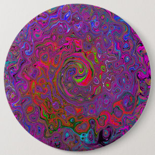 Psychedelic Groovy Magenta Retro Liquid Swirl Knapp