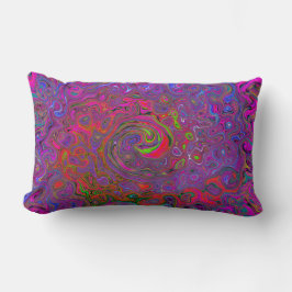 Psychedelic Groovy Magenta Retro Liquid Swirl Lumbarkudde
