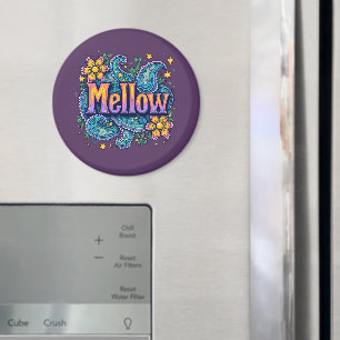 Psychedelic Groovy ’Mellow’ Retro Hippie Art Magnet