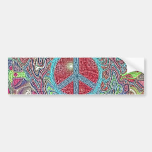 Psychedelic Groovy Trippy Fredstecken Bildekal