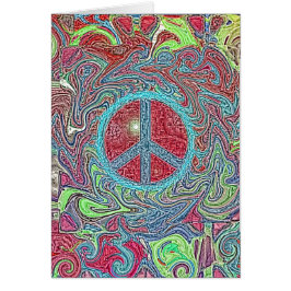 Psychedelic Groovy Trippy Fredstecken OBS Kort