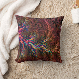 Psychedelic Groovy Trippy Funky Colorful Fractal Kudde