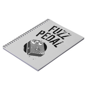 Psychedelic Guitar Fuzz Black & White Anteckningsbok