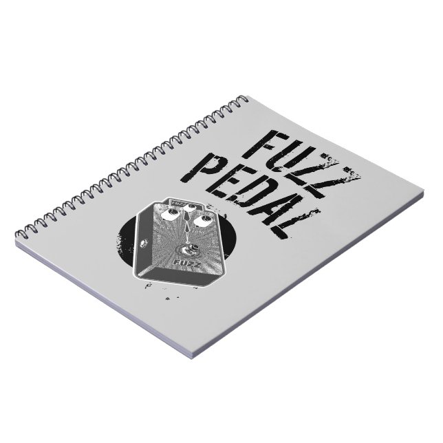 Psychedelic Guitar Fuzz Black & White Anteckningsbok (Vänstra Sidan)