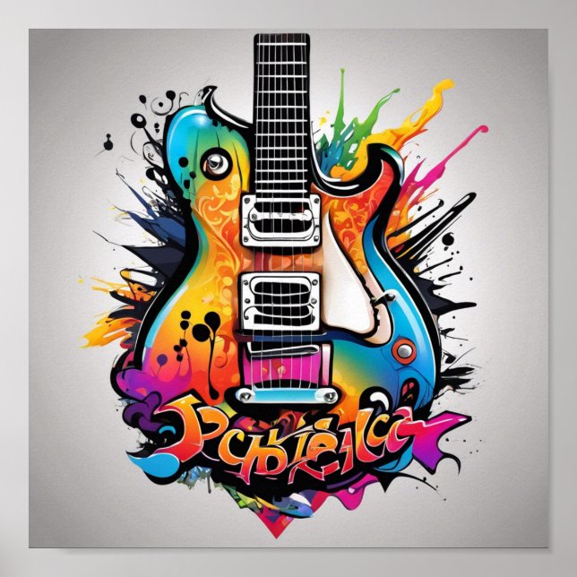 Psychedelic Guitar Poster (Framsidan)