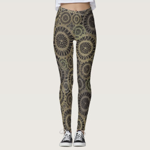 Psychedelic Guld Solros Leggings