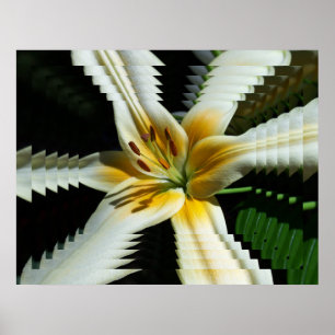Psychedelic Gult Lily Poster