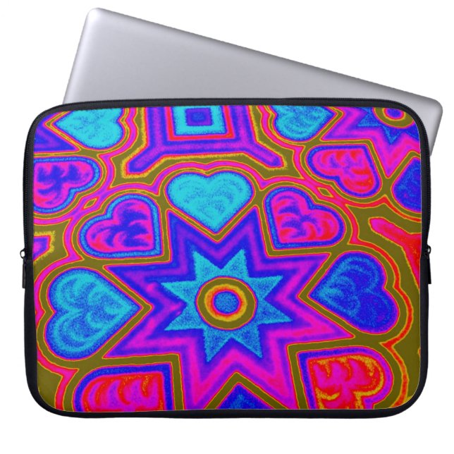 Psychedelic Hearts Elektronikväska Laptop Sleeve (Framsidan)