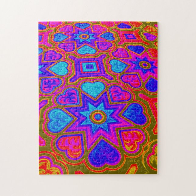 Psychedelic Hearts Pussel (Vertikal)