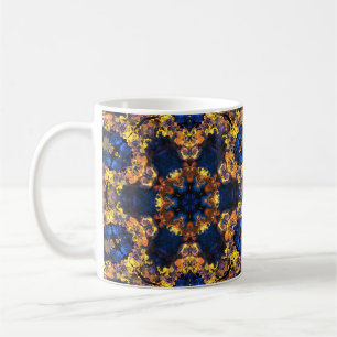 Psychedelic Hippie Blue och Gult Kaffemugg
